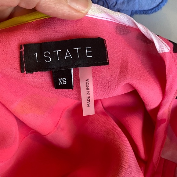 1. State Vibrant Pink and Red Floral Blouse - Picture 10 of 11